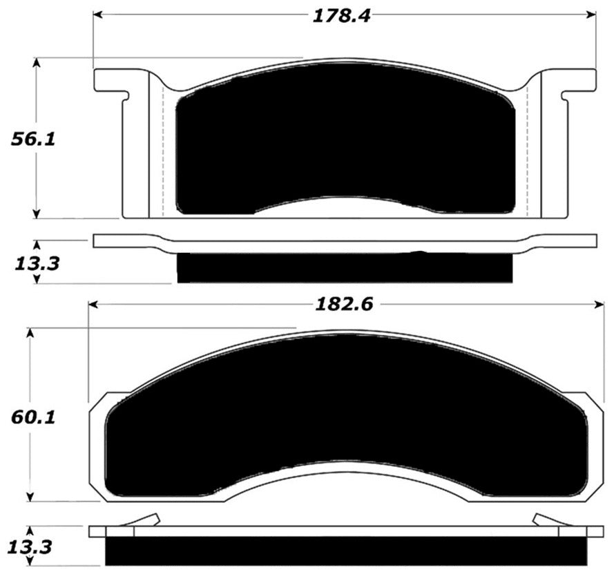 Porterfield Brake Pads for 1970 MERCURY COUGAR 302 V8 w/Front Discs