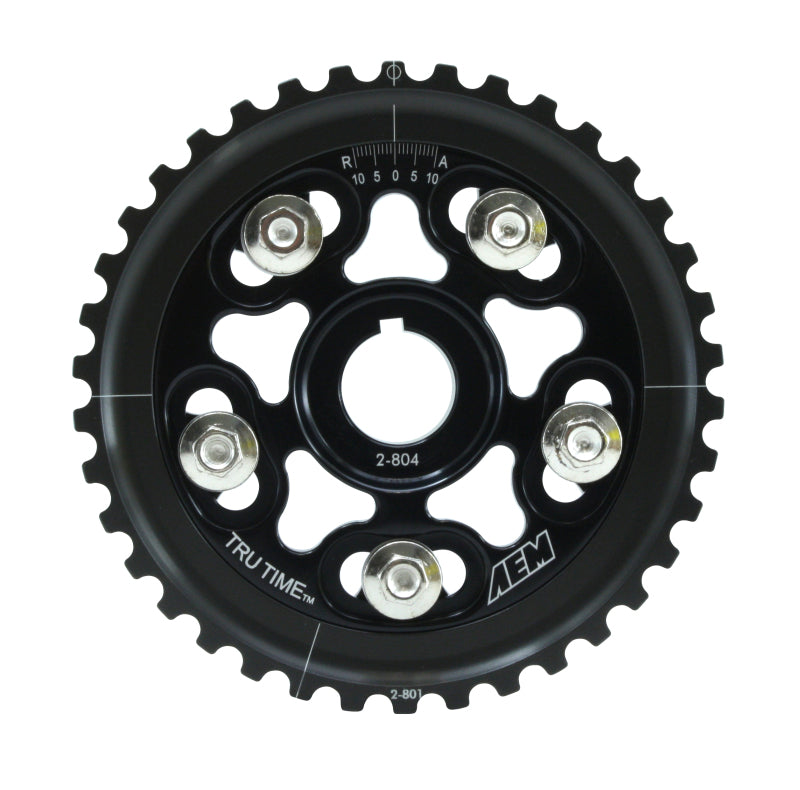 AEM Electronics Tru-Time Cam Gear Black 5-Bolt Honda D16Y7 & D16Y8
