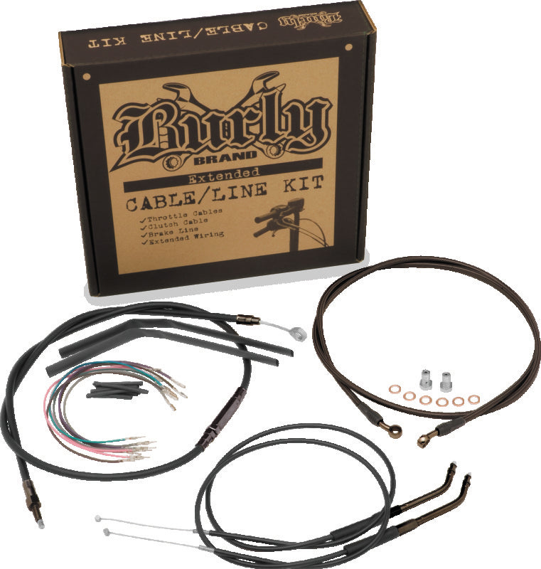 Burly Brand T-Bar Control Kit 12in - Black B30-1147