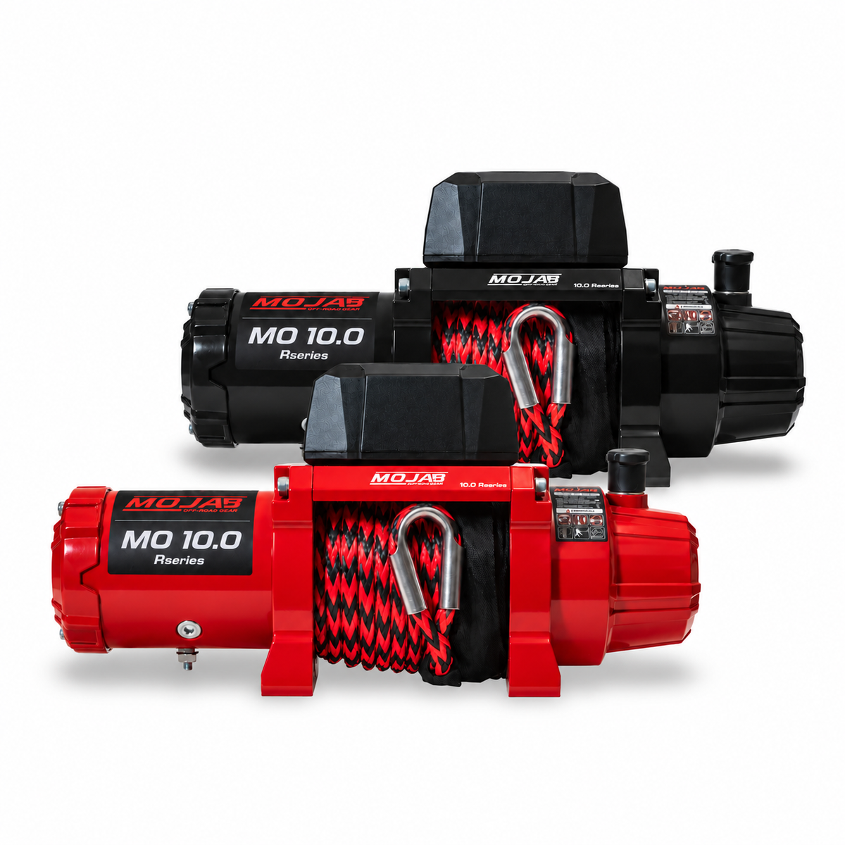 MOJAB OFFROAD MOJAB MO10.0 R-Series 10,000 lb off-road winch with durable metal construction and synthetic rope.