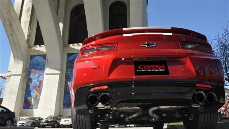 Corsa Performance 2016 Chevrolet Camaro SS 6.2L V8 2.75in Black Sport Axle-Back Exhaust