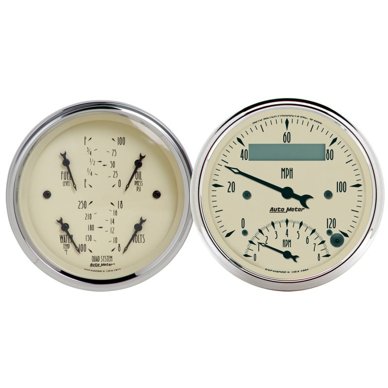Autometer 3-3/8in A/B Quad/Speedo/Tach Combo ATM1820