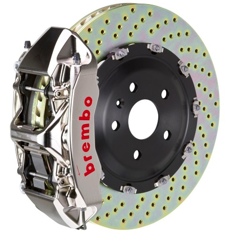 Brembo 09-16 Genesis Coupe 2.0T/3.8 Front GTR BBK 6 Piston Billet 365x34 2pc Rotor Drilled- Nickel 1N1.8507AR