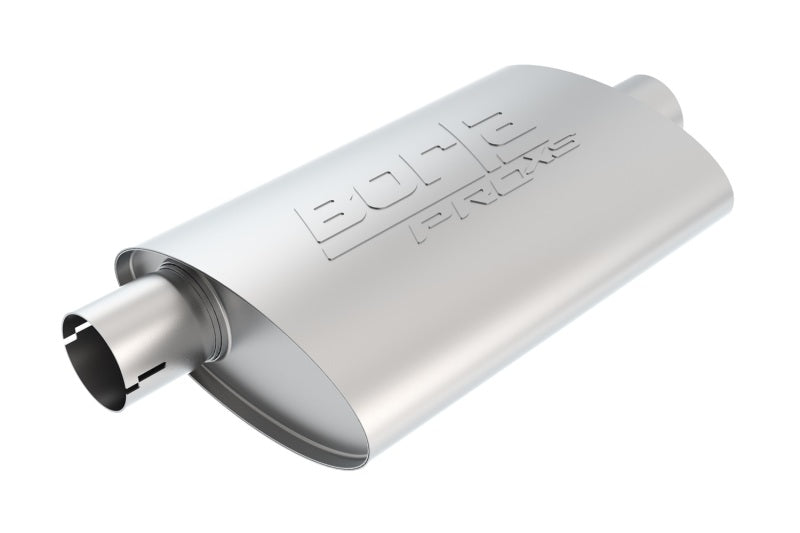 Borla Pro-XS 2.25in Tubing 19in x 4in x 9.5in Oval Notched Center/Offset Muffler 400483