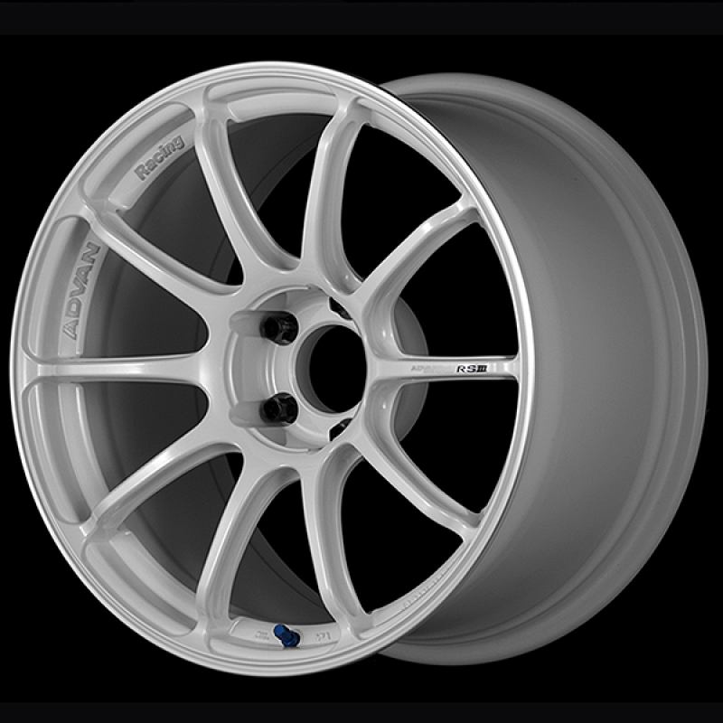 Advan RSIII 18x9.5 / +45 Offset / 5x120 / 72.5mm Bore / Racing White Metallic and Ring YA38J45WWMR