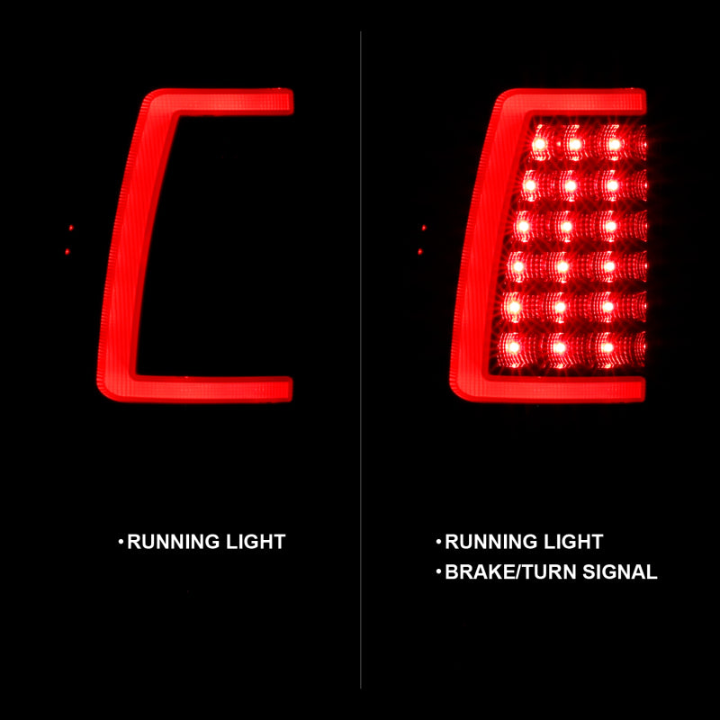 ANZO 2003-2006 Chevy Silverado 1500 LED Taillights Plank Style Black w/Smoke Lens 311334