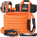 4XNation reflective kinetic rope kit with soft shackles, heavy-duty 30ft, 48,000 lbs capacity, high elasticity for towing or recovery.