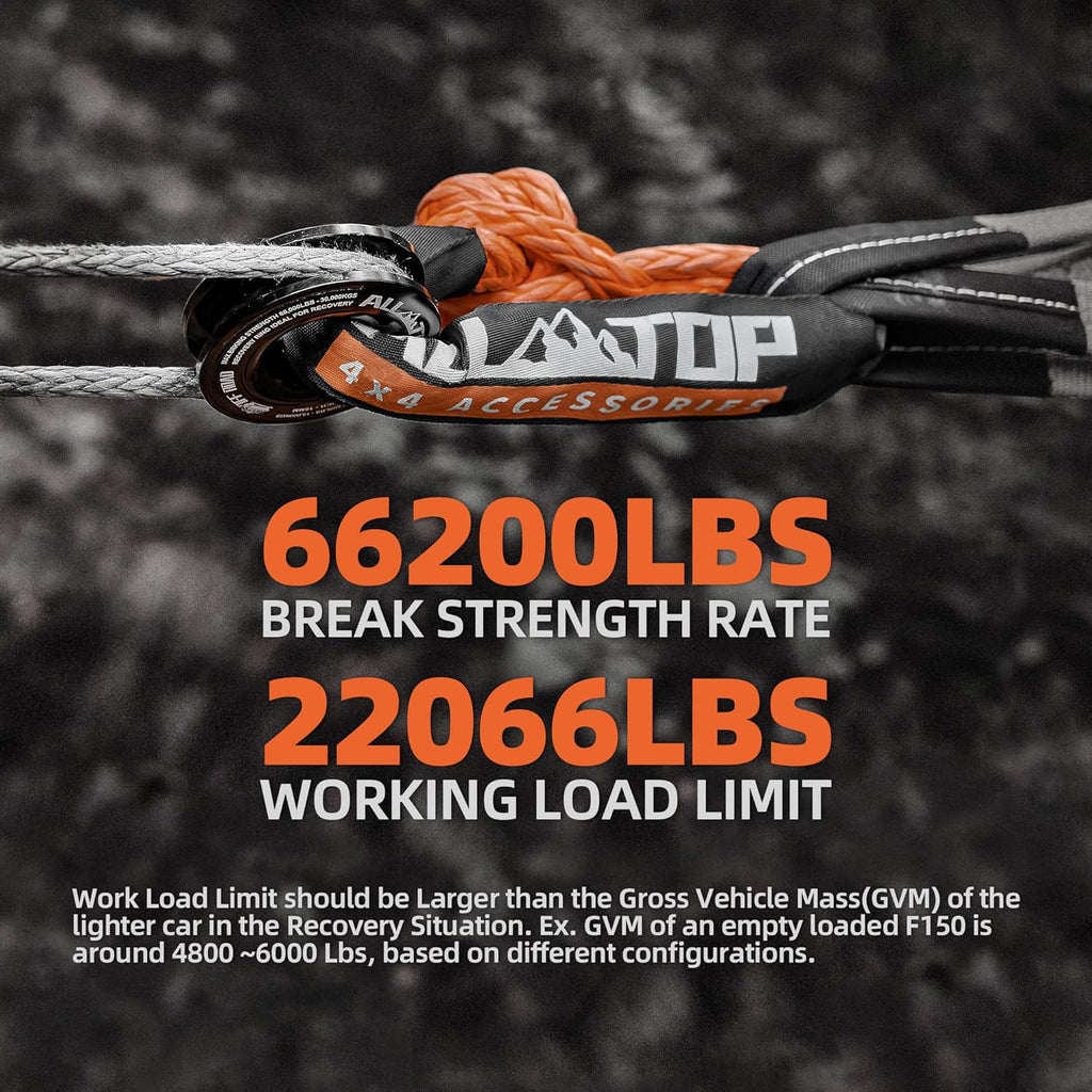 Pair of 4XNation synthetic soft shackle ropes, 3/4-inch x 24-inch, heavy-duty UHMWPE recovery tow shackles for offroad vehicles