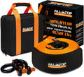 Extreme Duty Tow Strap Recovery Kit with 4-inch x 20-foot nylon strap, heavy-duty D-ring shackles, and storage bag.