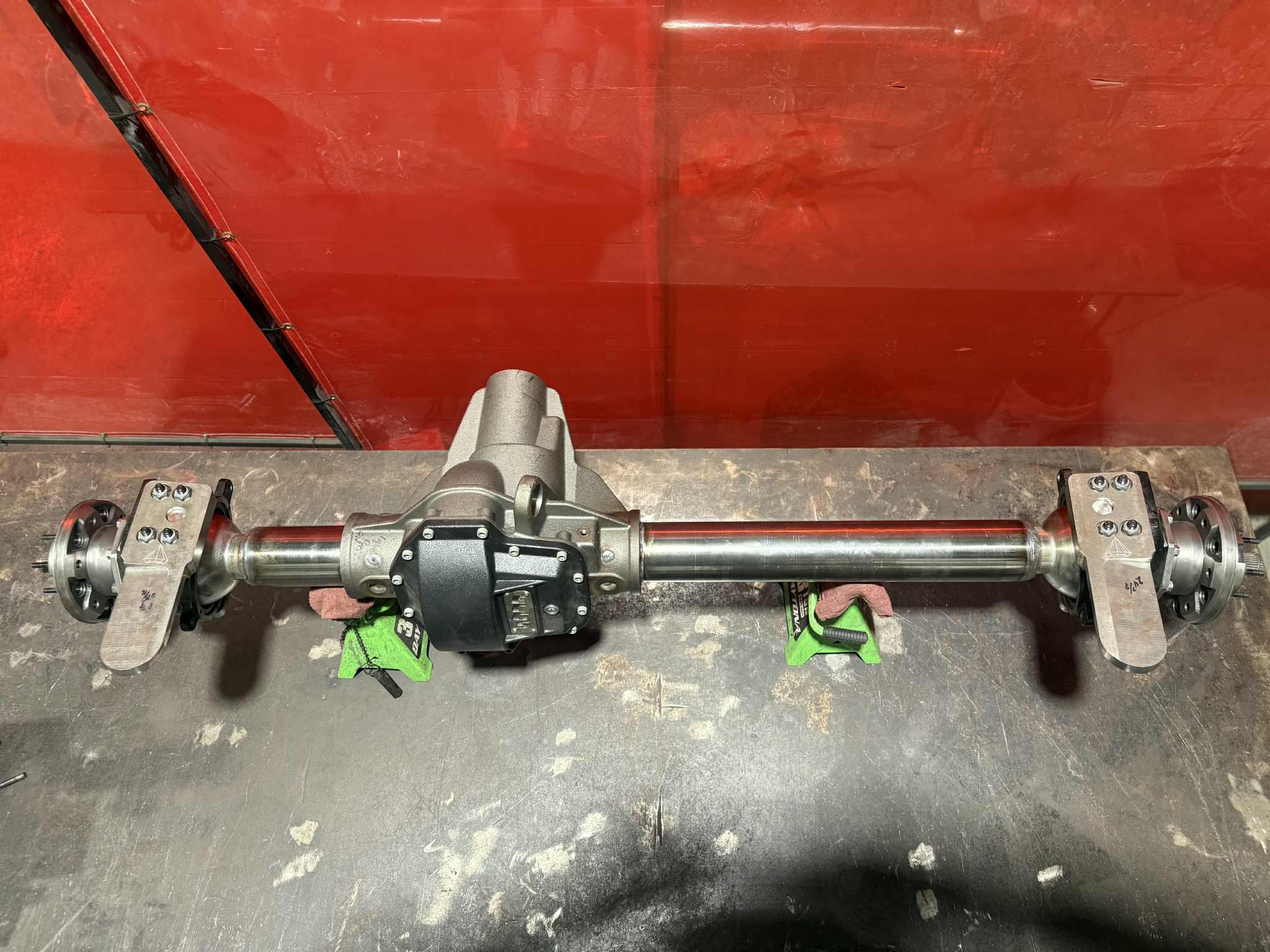 Toyota Front Dana 60 axle housing by 4XNation showing the rugged drivetrain component with mounting points and robust construction.