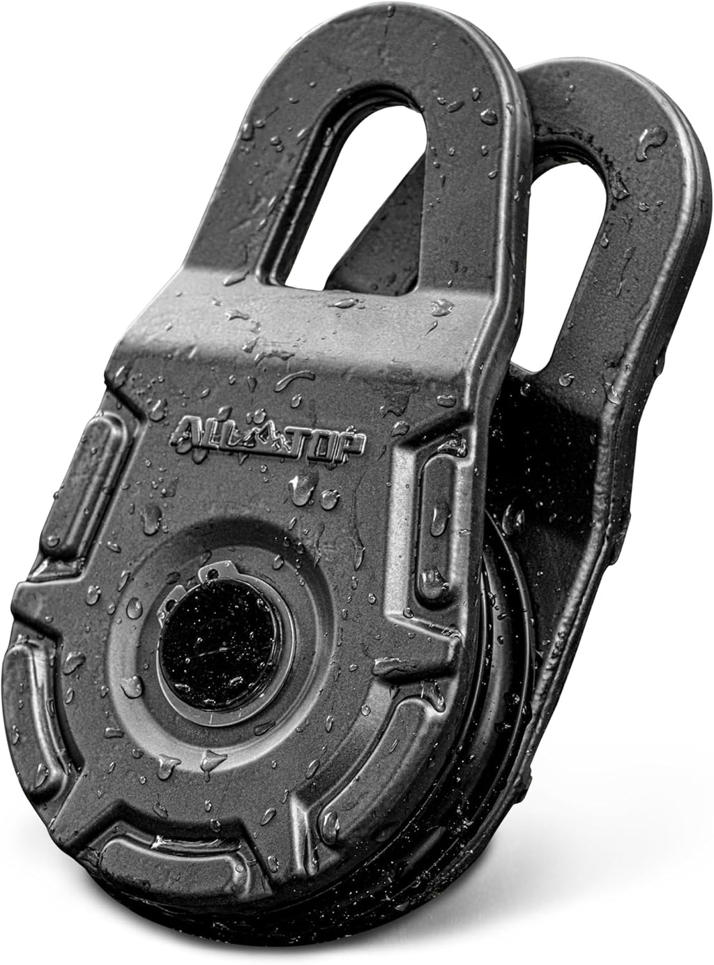 Forged 18-ton Snatch Block from 4XNation with E-coated finish, designed for synthetic rope or steel cable recovery winch pulley system.