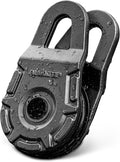 Forged 18-ton Snatch Block from 4XNation with E-coated finish, designed for synthetic rope or steel cable recovery winch pulley system.