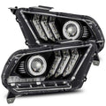 AlphaRex 10-12 Ford Mustang LUXX LED Proj Headlights Plank Style Black w/Activ Light/Seq Signal 880115 *Discontinued