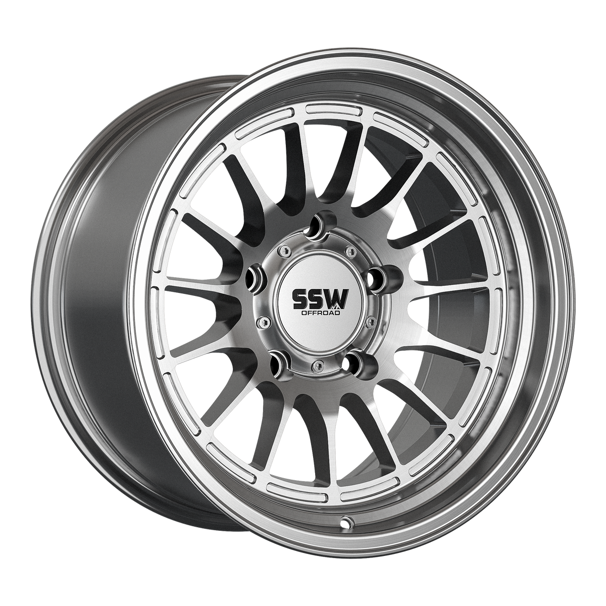 SSW Offroad Dakar wheels in machined silver finish, 17x9 inch size with +0 offset, 5-lug pattern, designed for off-road vehicles.