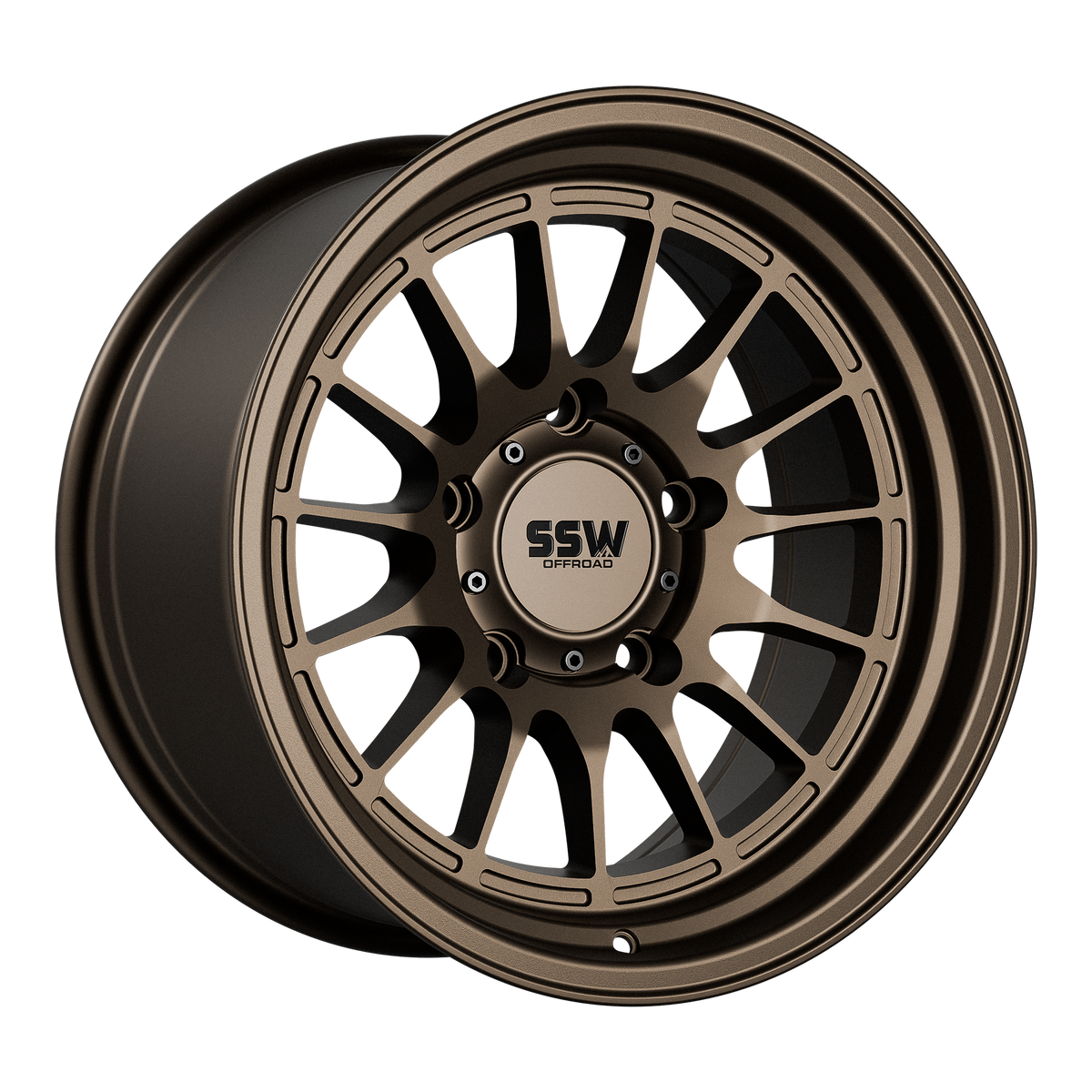 SSW Offroad Dakar 17x9 matte bronze wheel with 5-lug pattern, showcasing rugged off-road design and durable alloy construction.