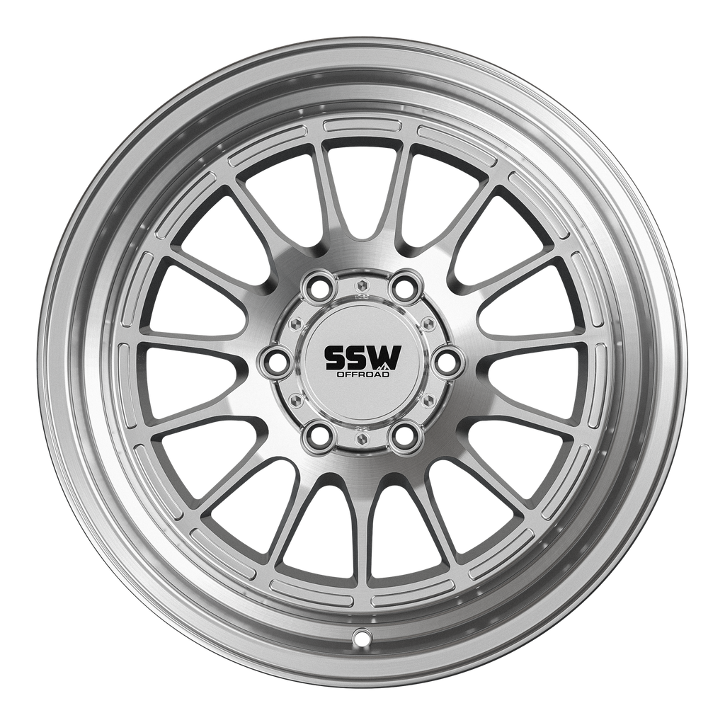 SSW Offroad Dakar wheels in machined silver finish, 17x9 inches with -25 offset, featuring a rugged off-road design.