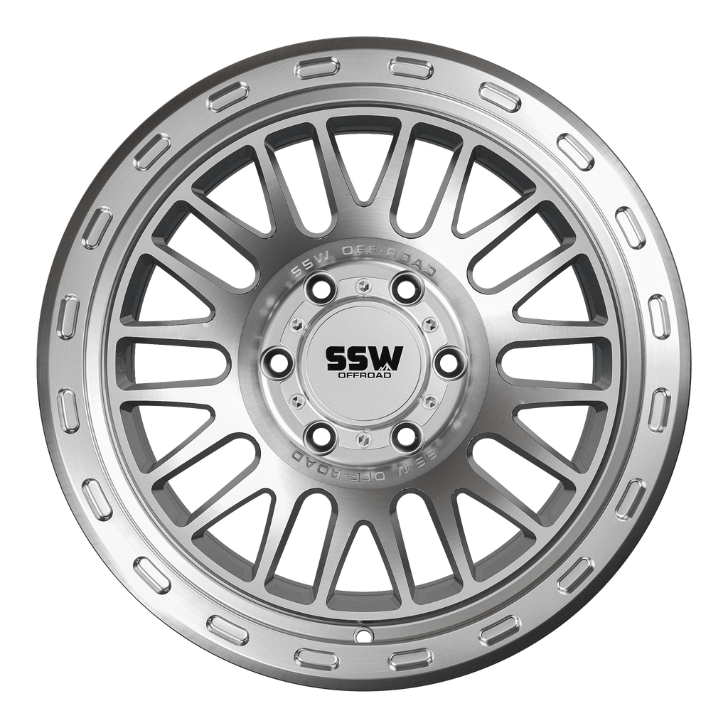 Silver Griffon offroad wheel by SSW Offroad® with 17x9.0 size and -25 offset, featuring a machined finish.