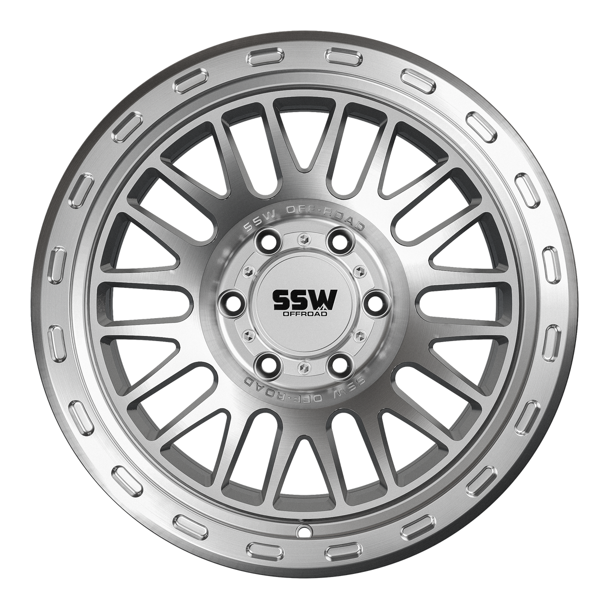 Silver Griffon offroad wheel by SSW Offroad® with 17x9.0 size and -25 offset, featuring a machined finish.