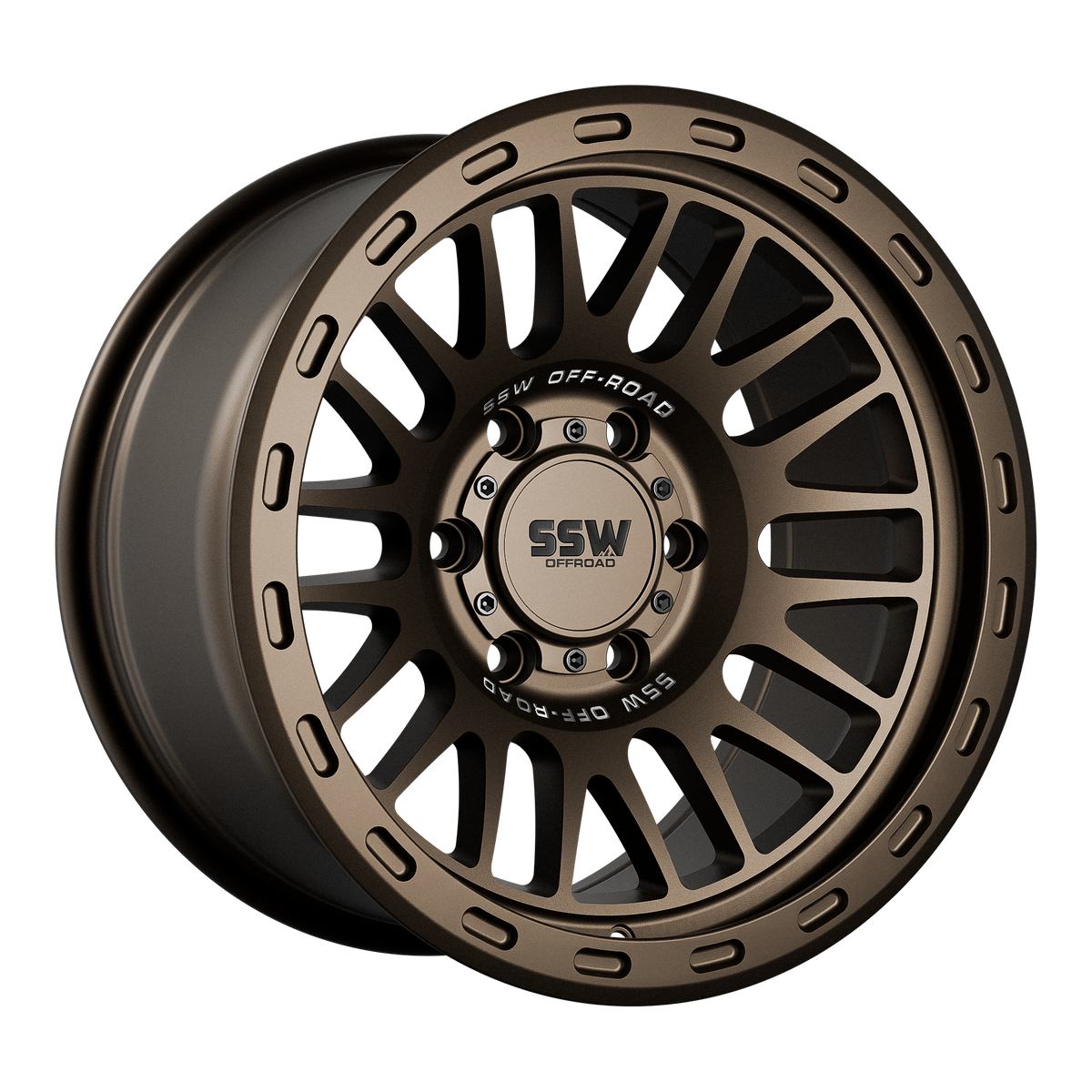 SSW Offroad Griffon matte bronze 17x9 wheel with -25 offset, featuring a rugged design and bold spokes.