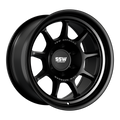SSW Offroad Nova matte black 17x9.0 wheel with -25 offset, featuring machined accents and rugged off-road design.