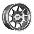 SSW Offroad Nova wheel in machined silver finish, 17x9 inches, -25 offset, featuring a sleek, rugged design for off-road vehicles.