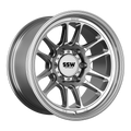 Silver machined off-road wheels by SSW Offroad, 17x9 inches with a -12 offset, featuring a rugged Raptor design.