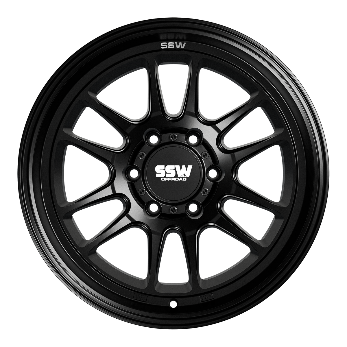 SSW Offroad Raptor wheels in matte black, 17x9 inches with -12 offset, featuring a rugged design ideal for off-road vehicles.