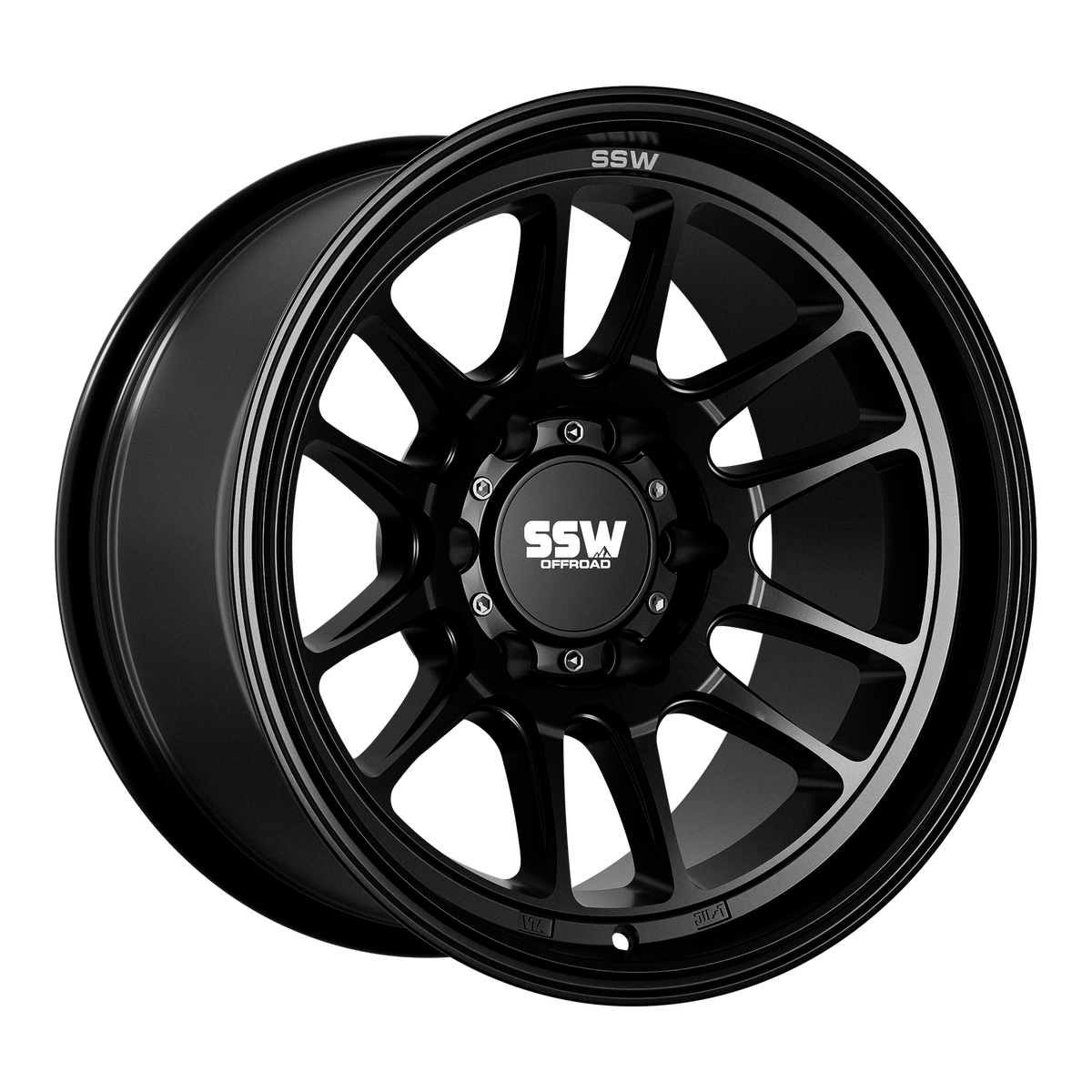 SSW Offroad Raptor matte black 17x9 wheel with -12 offset, featuring a rugged design for off-road vehicles.