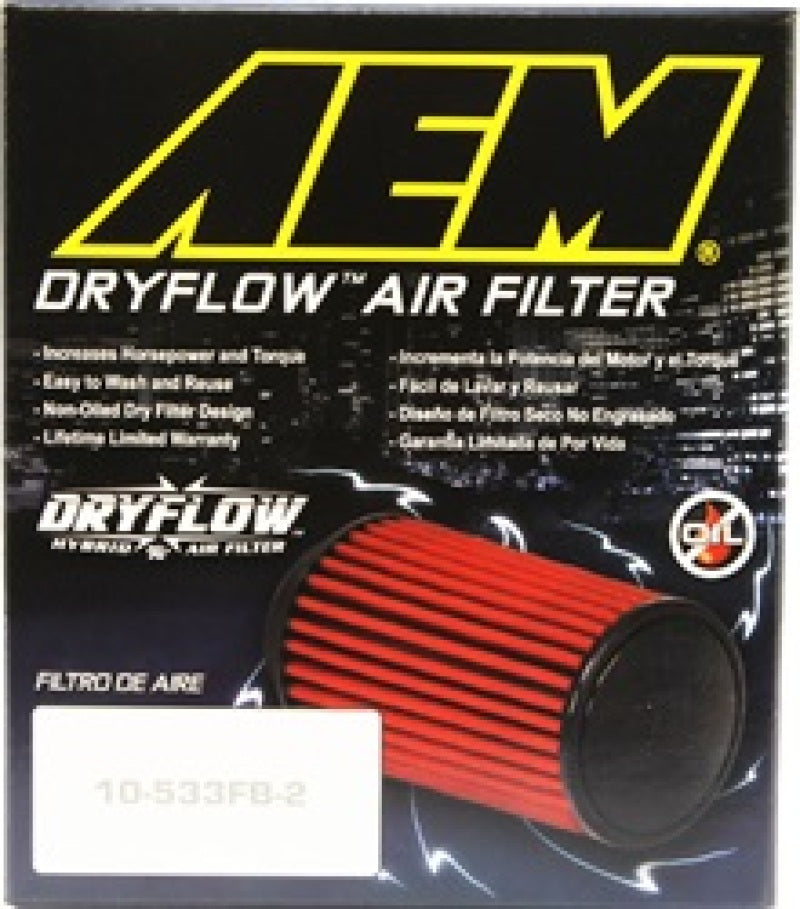 AEM Induction AEM DryFlow Air Filter AIR FILTER KIT 2.75in X 5in DRYFLOW- W/HOLE 21-202D-HK