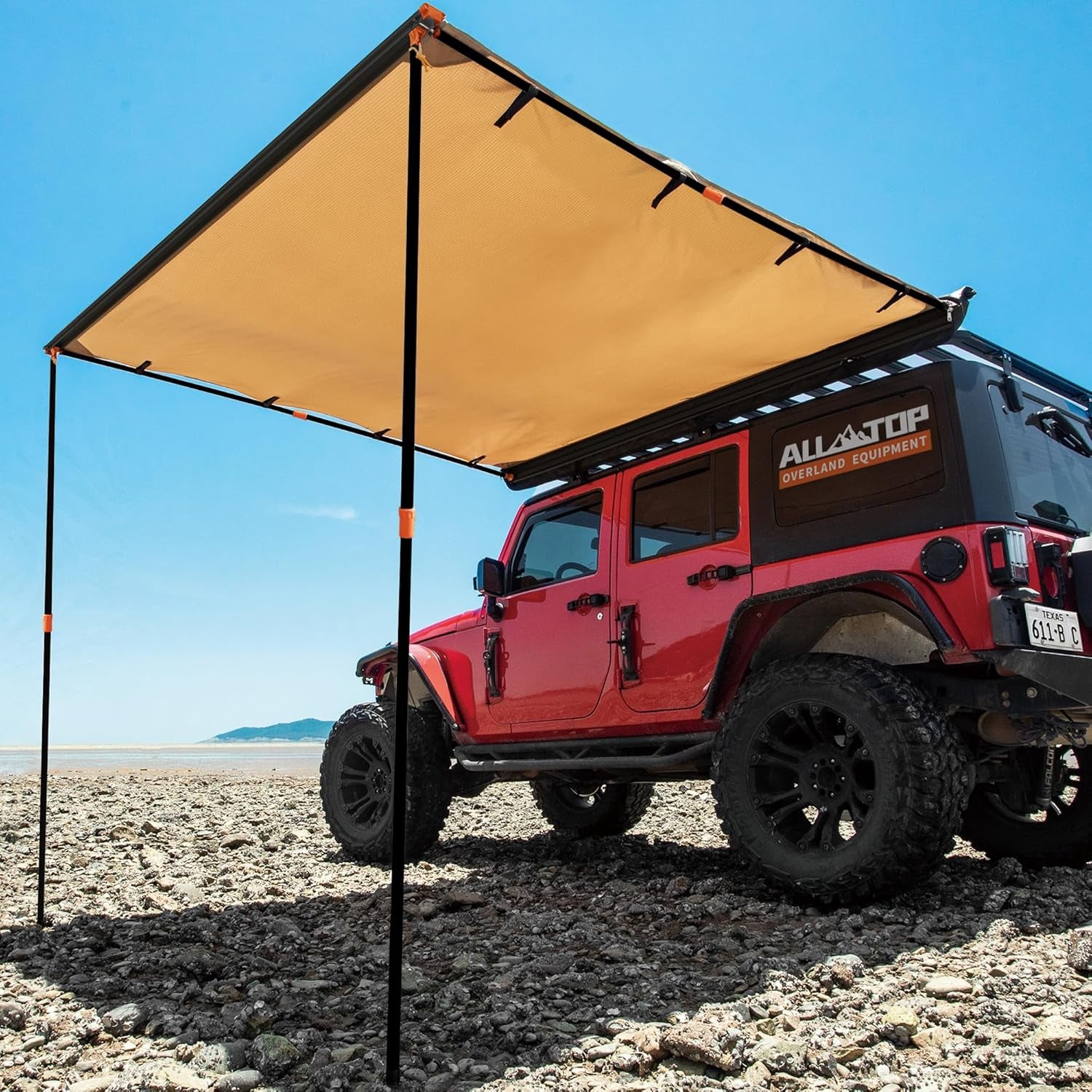 Vehicle Awning 8.2'X10' Roof Rack Pull-Out Sun Shade UV50+, Weatherproof 4X4 Side Awning for Camping & Overland (Hardware Included)