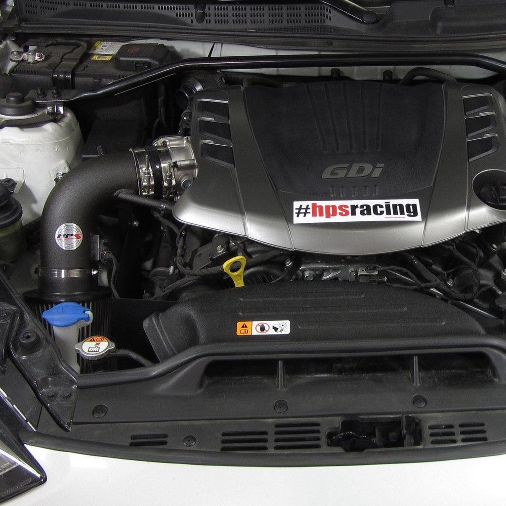 HPS Performance Products HPS Shortram Air Intake Kit 2013-2016 Hyundai Genesis Coupe 3.8L V6, Includes Heat Shield, 827-525