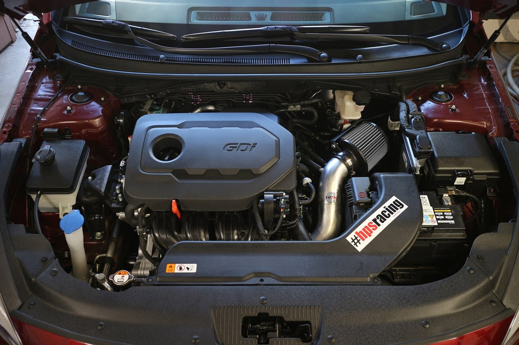 HPS Shortram Air Intake Kit 2016-2018 Kia Optima 2.4L Non Turbo, Includes Heat Shield, Black