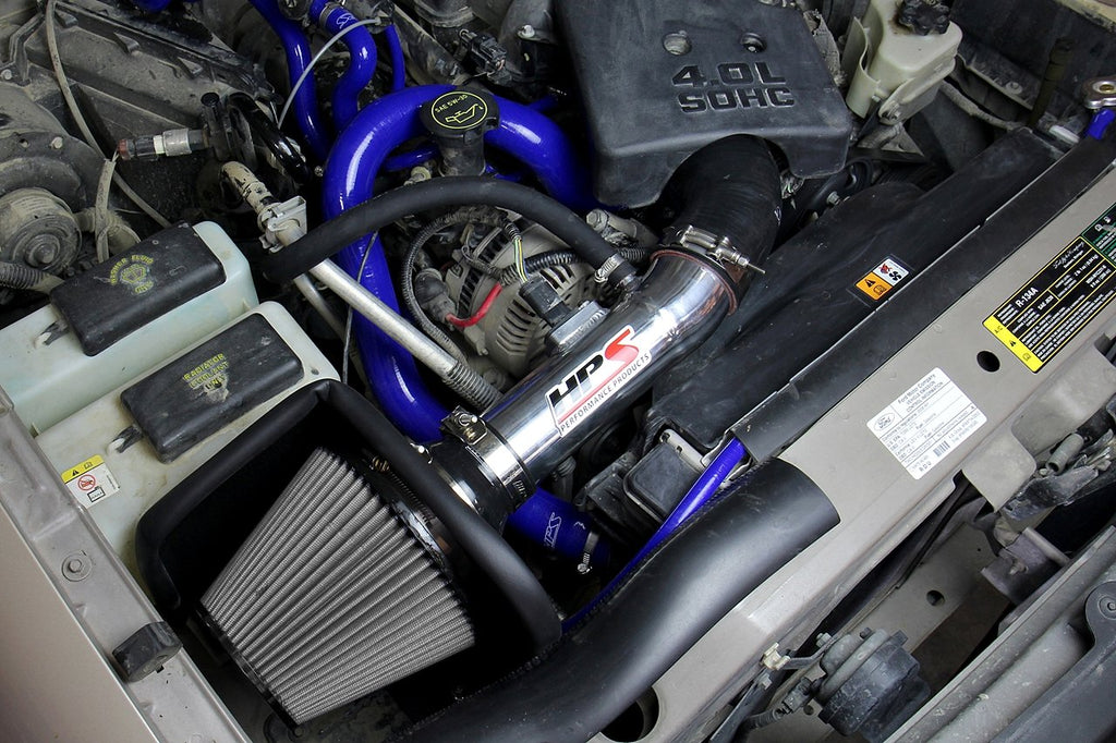 HPS Shortram Air Intake Kit 2004-2009 Mazda B4000 4.0L V6, Includes Heat Shield, Blue