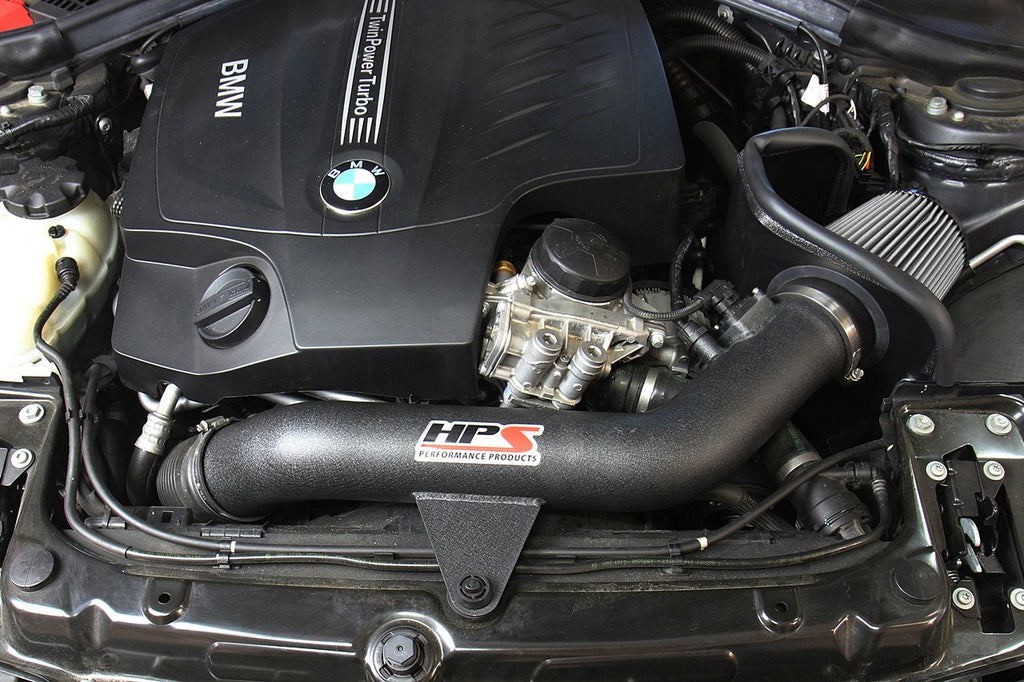 HPS Shortram Air Intake Kit 2016-2018 BMW M2 F87 3.0L Turbo N55, Includes Heat Shield, Polish