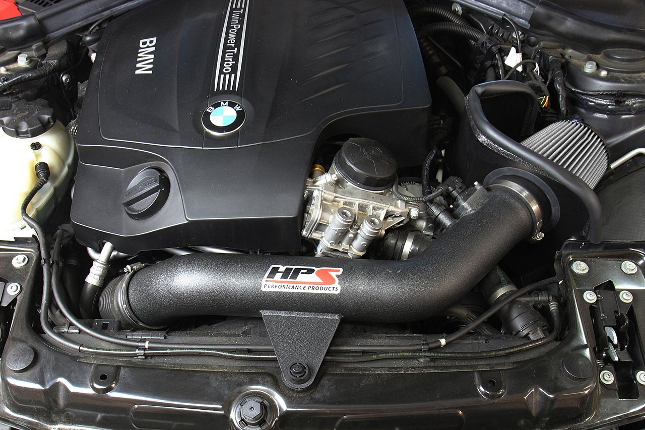 HPS Shortram Air Intake Kit 2016-2018 BMW M2 F87 3.0L Turbo N55, Includes Heat Shield, Blue