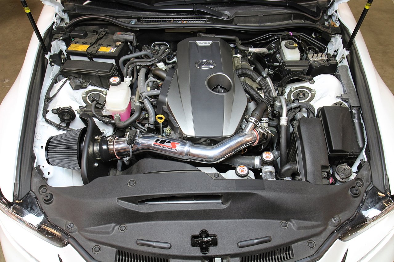 HPS Shortram Air Intake Kit 2016-2017 Lexus RC200t 2.0L Turbo, Includes Heat Shield, Black