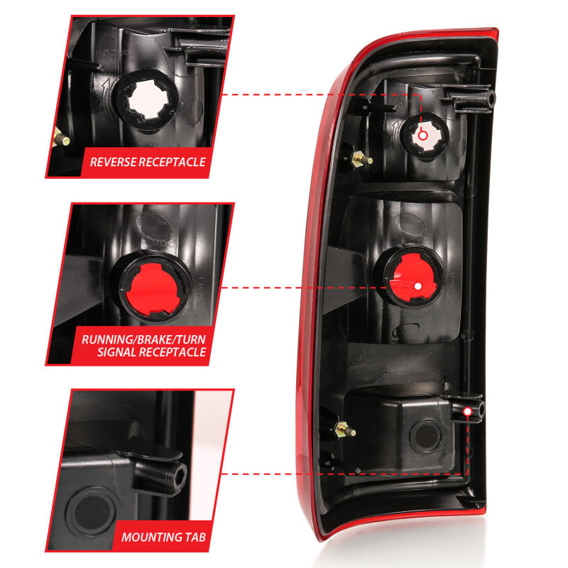 ANZO 2008-2016 Ford F-250 Taillight Red/Clear Lens (OE Replacement) 311305