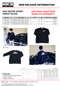HKS Motorsport Sweatshirt Black S 51007-Ak254