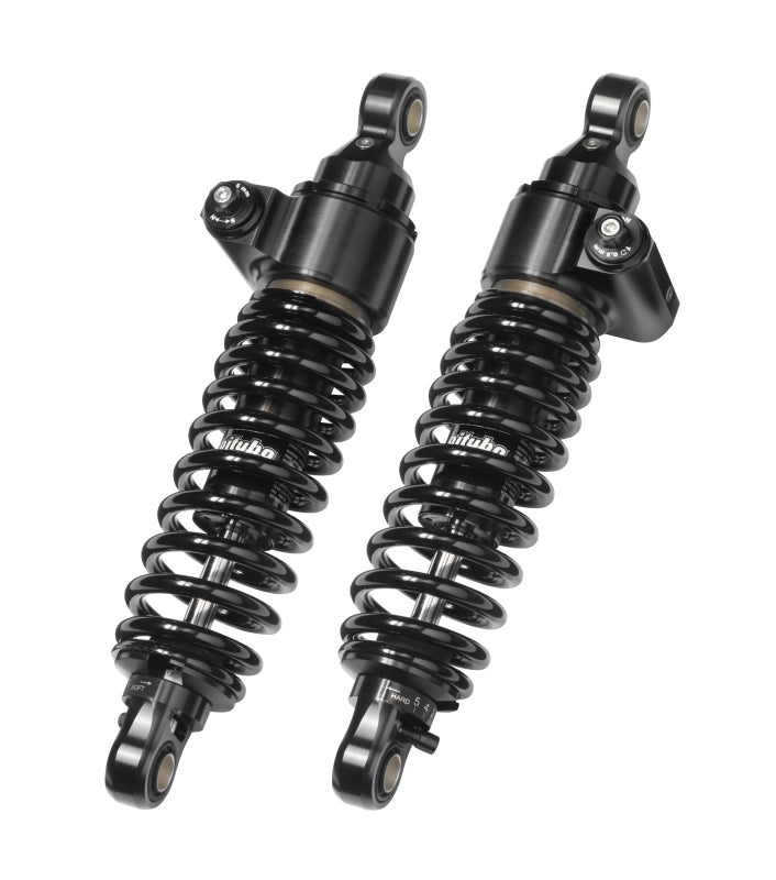 Bitubo Suspension Bitubo WME2 Twinshocks Adjustable: Hydraulic Spring Preload, Rebound, Length 341mm, Dark Edition T0010WME22V2