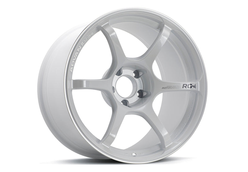 Advan RG-4 18x9.5 +35 5-114.3 Racing White Metallic & Ring Wheel YA48J35EWMR