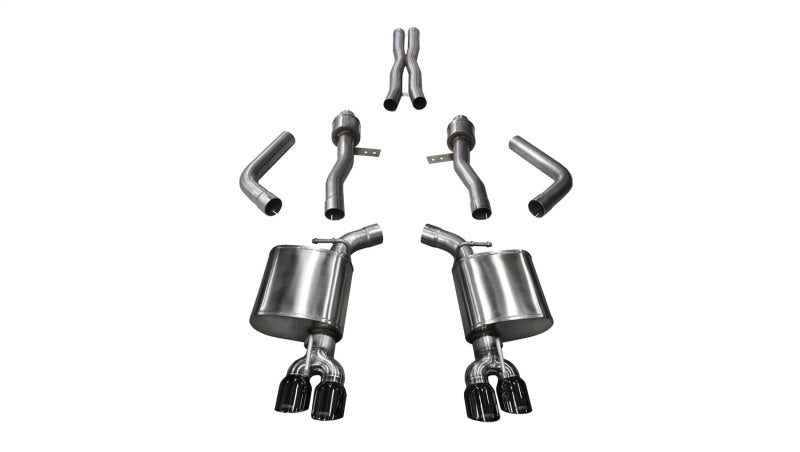Corsa 17-18 Dodge Challenger 5.7L V8 Sport Cat-Back Dual Rear Exit w/3.5in Black Tips 21005BLK