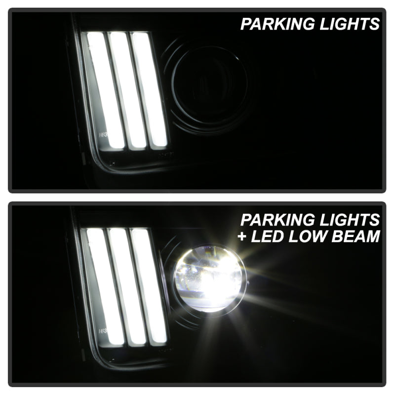Spyder Ford Mustang 05-08 V2 High-Power LED Headlights - Black PRO-YD-FM05AP-BK 5088192