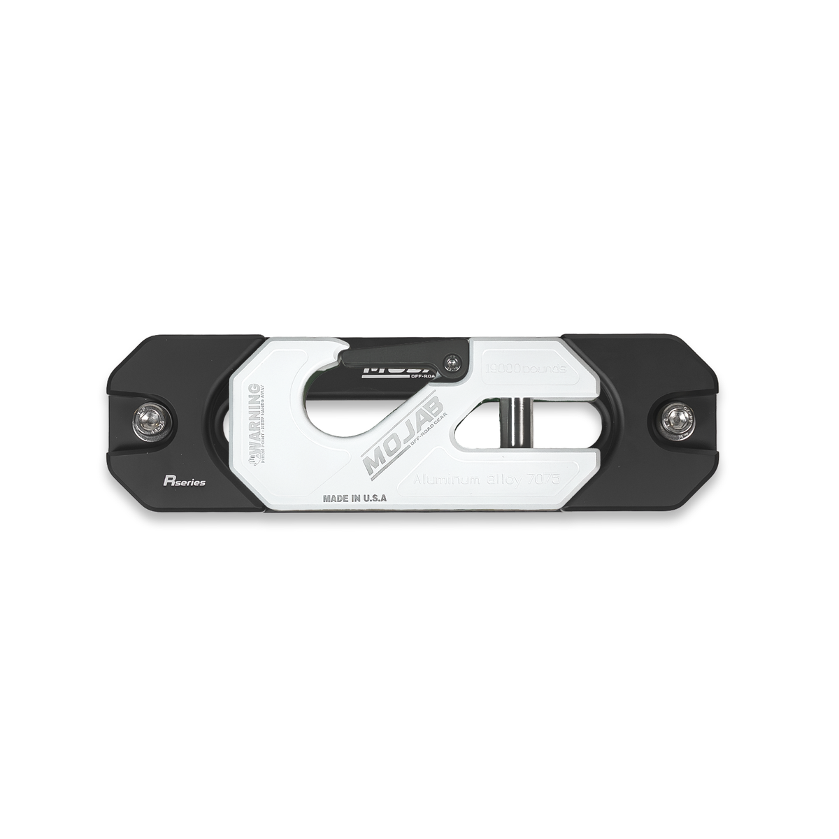 MOJAB OFFROAD aluminum recessed winch shackle with fairlead kit, featuring durable construction for off-road recovery and vehicle winching.