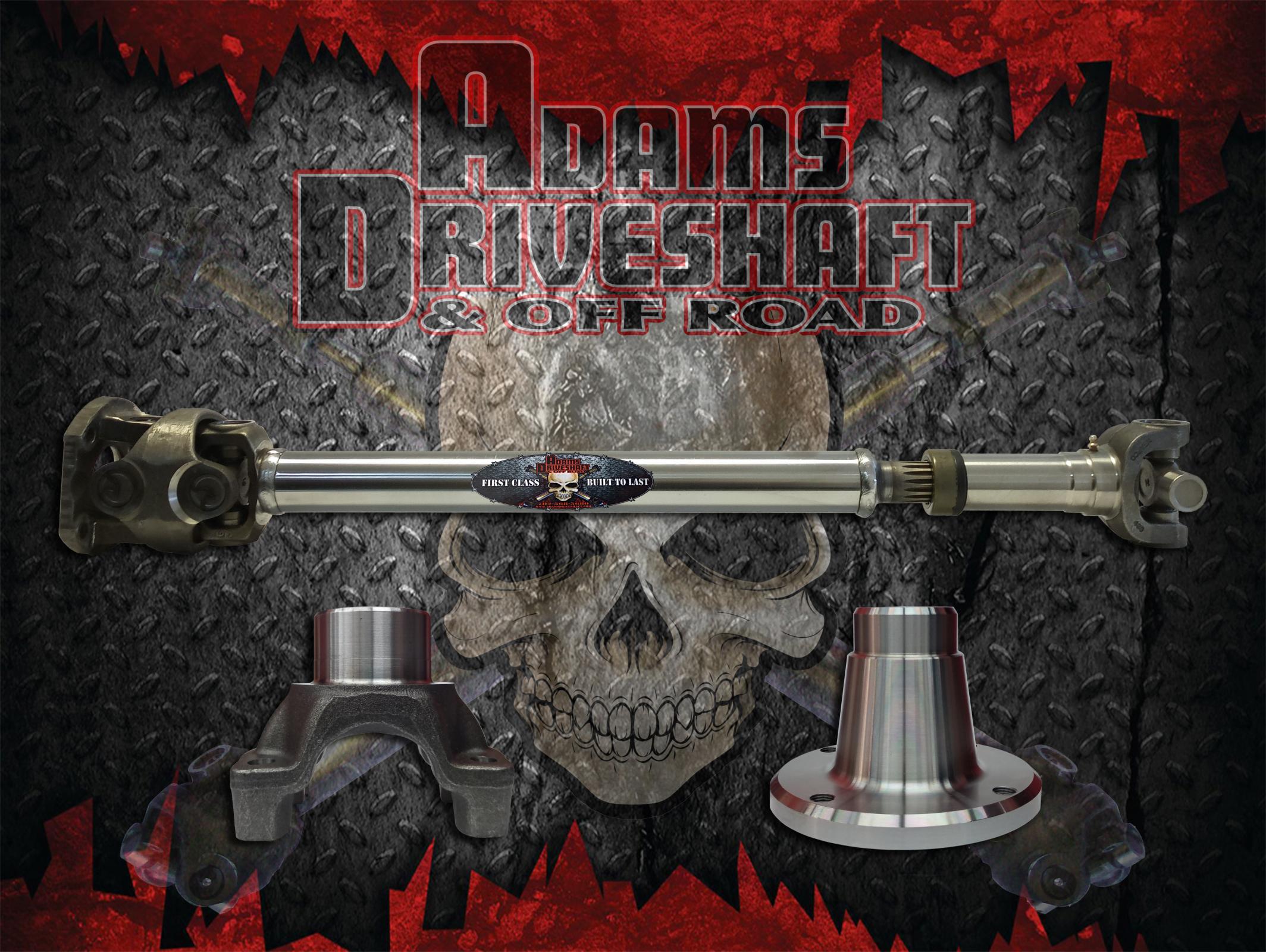 Adams Driveshaft Extreme Duty Series Front 1350 CV Driveshaft with Solid U-Joint — 2007–2018 Jeep JK Wrangler | ASDJK-1350F-S