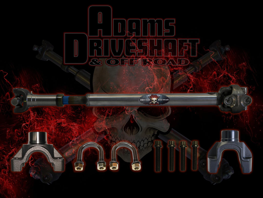 Adams Driveshaft Extreme Duty Series Front 1350 Half Round CV Driveshaft with Solid U-Joint — 1984–2001 Jeep XJ Cherokee | ASDXJ-1350CVF-S