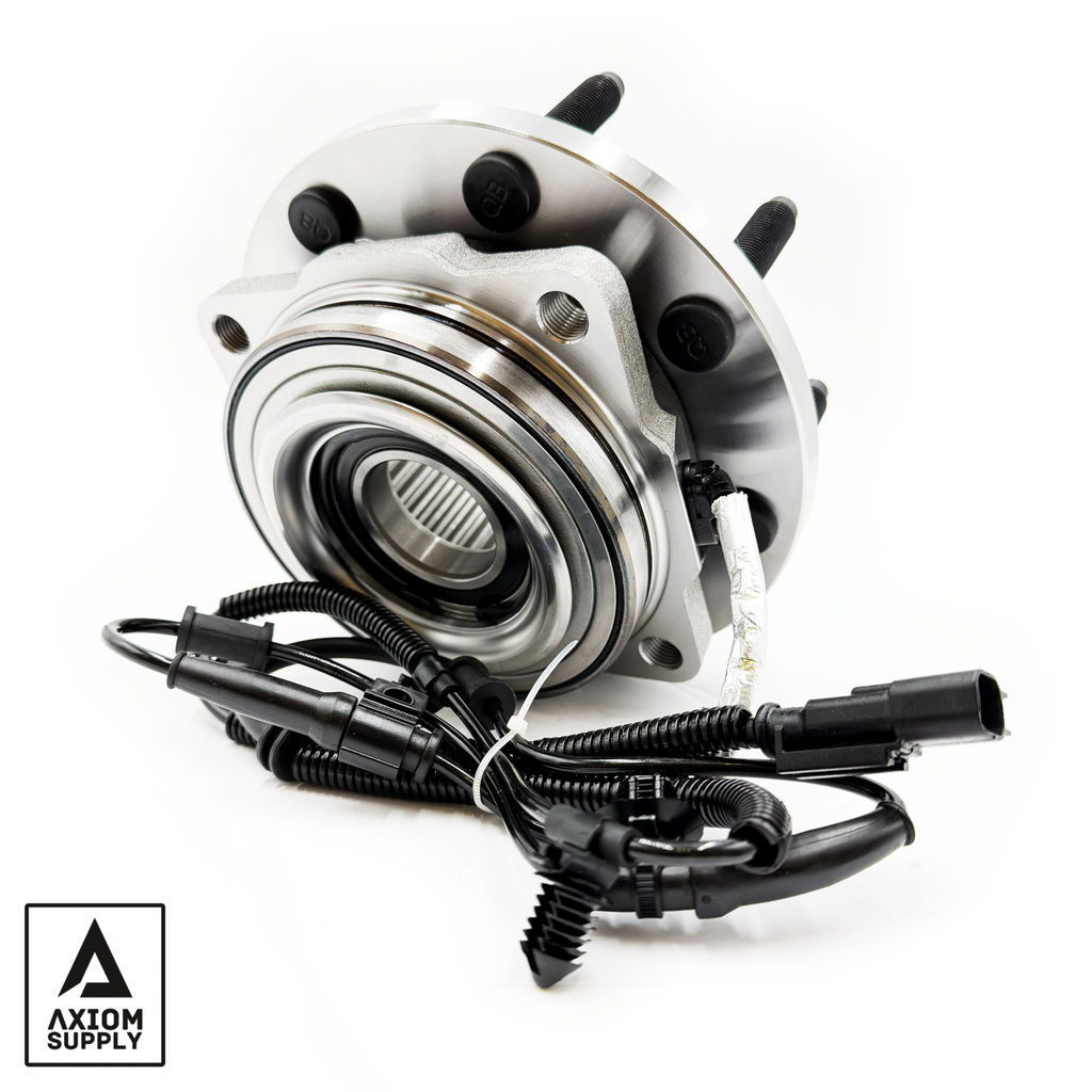 Axiom Supply SPECIAL FLANGE wheel bearing assembly for Dana 60 front axle with GM lug pattern, 8x6.5 size, suitable for 2005+ models.