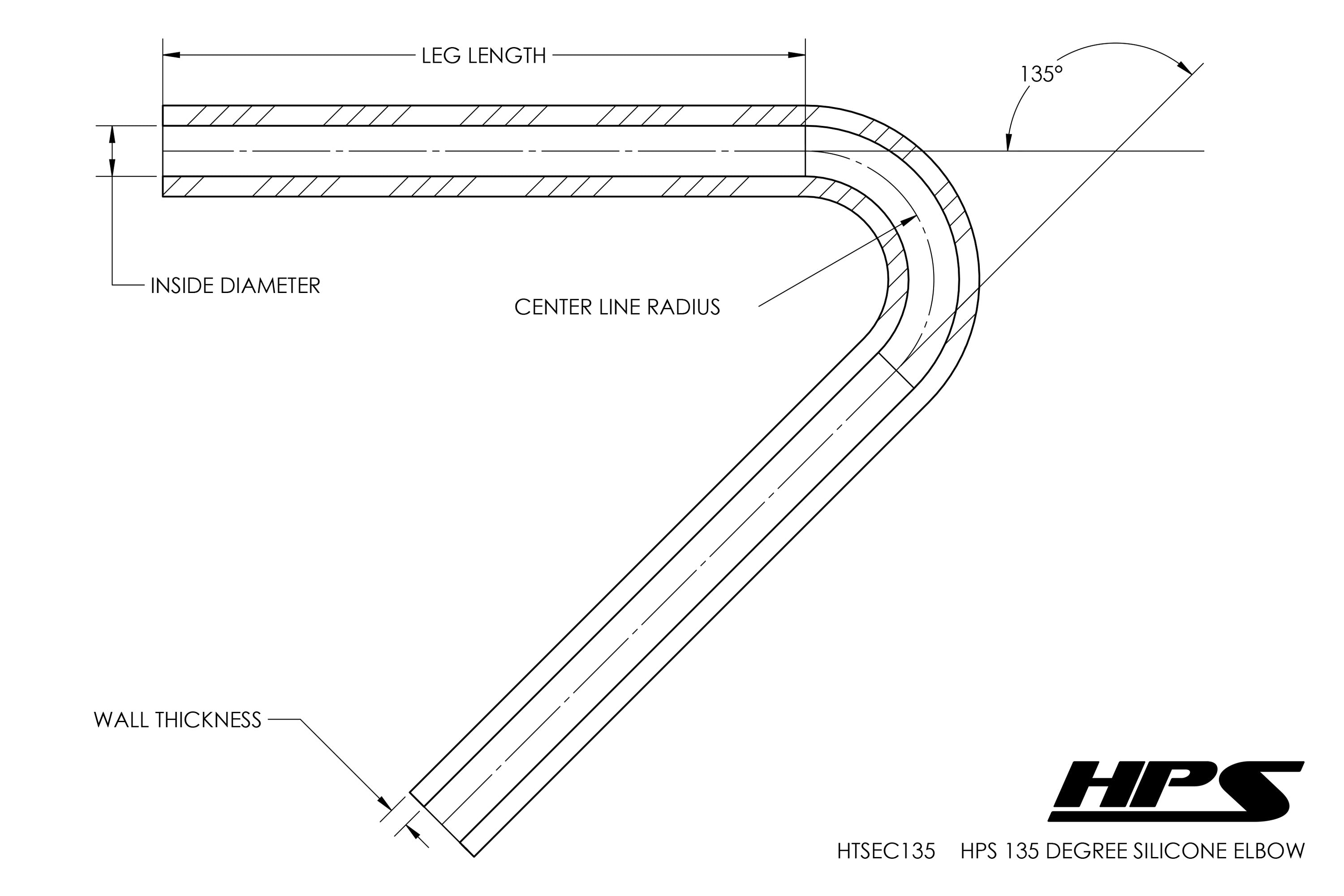 HPS Performance Products HPS 7/8" Silicone 135 Degree Elbow Coupler Hose, High Temp 4-ply Reinforced (22mm ID)