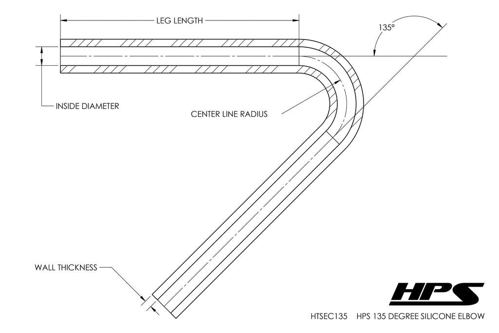 HPS Performance Products HPS 1" Silicone 135 Degree Elbow Coupler Hose, High Temp 4-ply Reinforced (25mm ID)