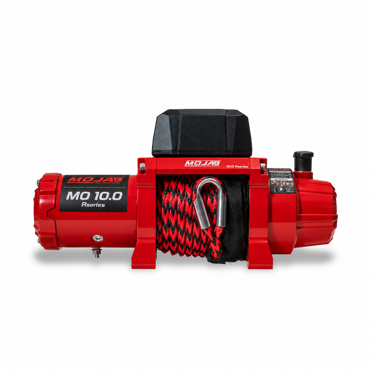 MOJAB OFFROAD MOJAB MO10.0 R-Series 10,000 lb off-road winch with steel cable and rugged metal casing, designed for heavy-duty vehicle recovery.