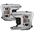 xTune Ford F150 18-20 White DRL Full LED Two Projector Headlights - Chrome PRO-CH-FF15018S-FLED-C 9949609